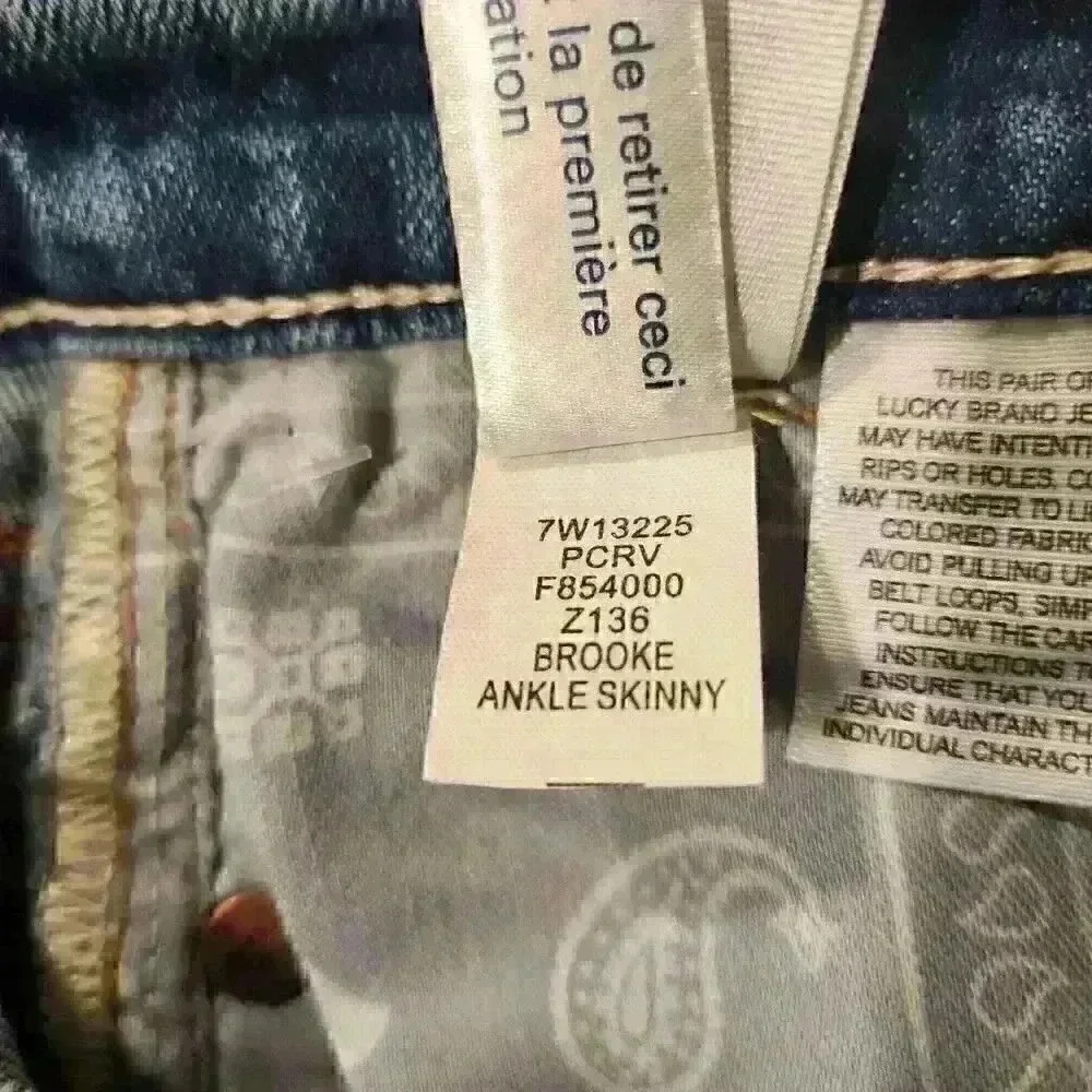 Lucky Brand Americana Brooke Ripped Skinny Pico Rivera Wash Jeans Sz 2/26; $129 - Picture 9 of 15